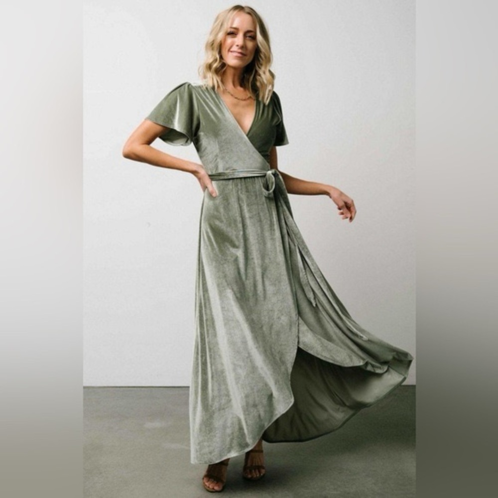 Baltic born velvet wrap dress